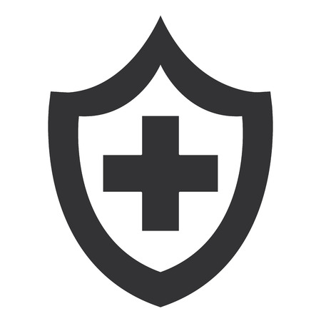shield with cross icon vector illustration designのイラスト素材