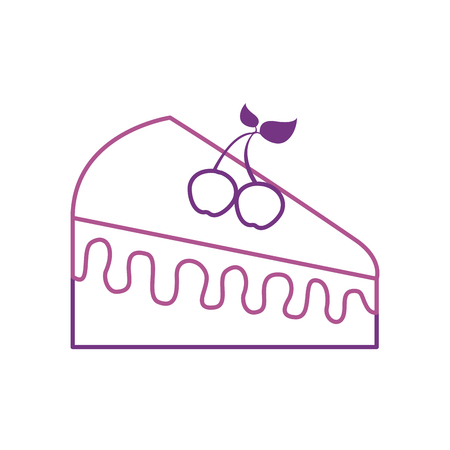 birthdat piece cake berries sweet tasty food vector illustrationのイラスト素材