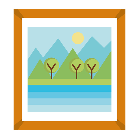 landscape painting isolated icon vector illustration designのイラスト素材