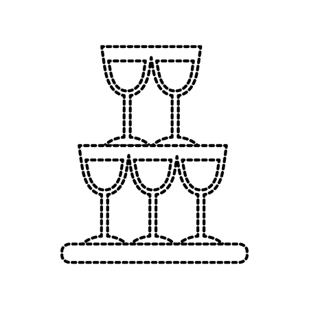 champagne glasses pyramid drink event celebration vector illustrationのイラスト素材