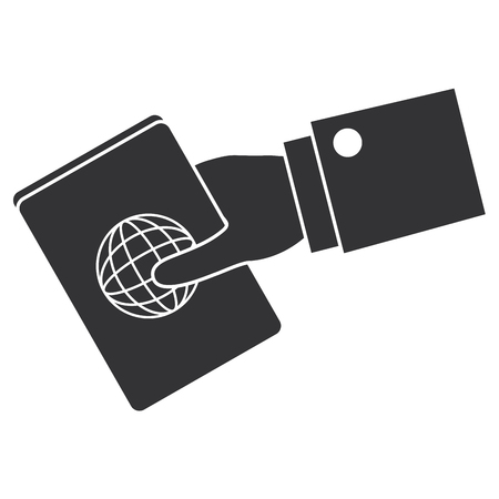 hand human with passport document vector illustration designのイラスト素材