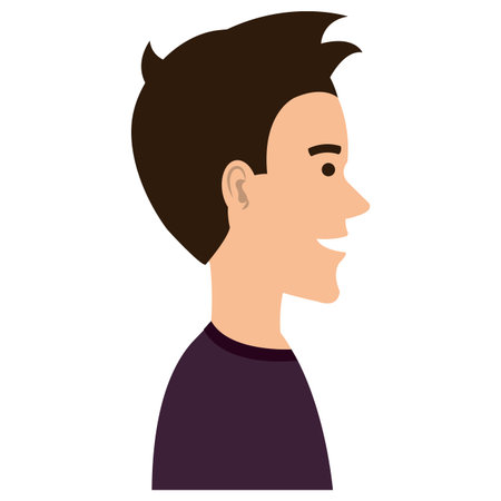 young man avatar character vector illustration designのイラスト素材