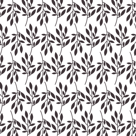 A plant branch leaves natural seamless pattern design vector illustrationのイラスト素材