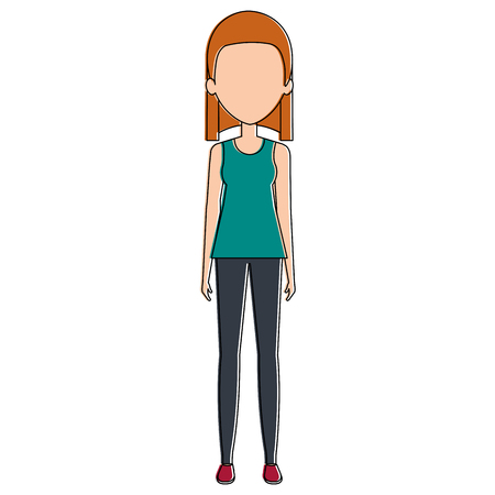 beautiful woman avatar character vector illustration designのイラスト素材