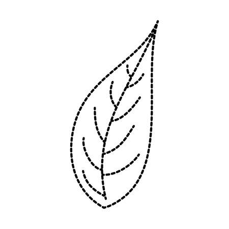leaf natural foliage botanical vegetation icon vector illustrationのイラスト素材