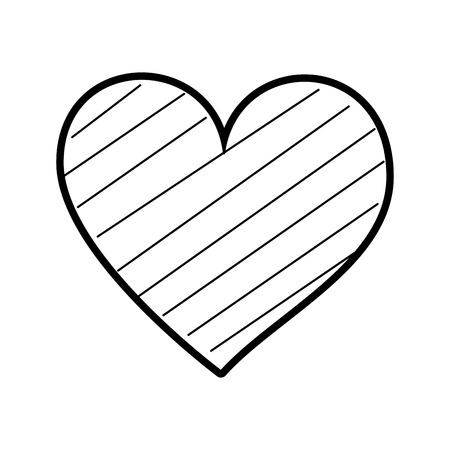 heart love romance passion decorate stripes vector illustrationのイラスト素材