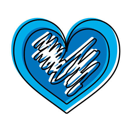 hand drawn heart love romance passion vector illustrationのイラスト素材