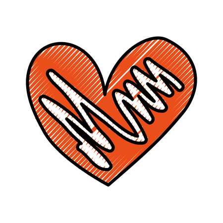 hand drawn heart love romance passion vector illustrationのイラスト素材