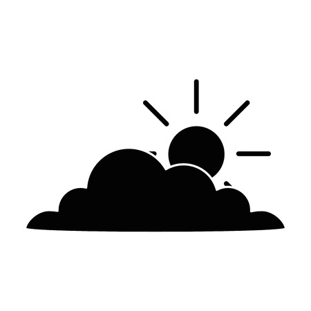 cloud silhouette with sun vector illustration designのイラスト素材