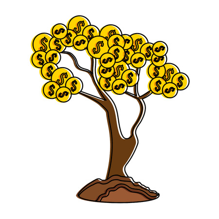 plant with coins icon vector illustration designのイラスト素材