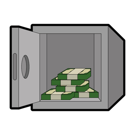 safe box with money vector illustration designのイラスト素材