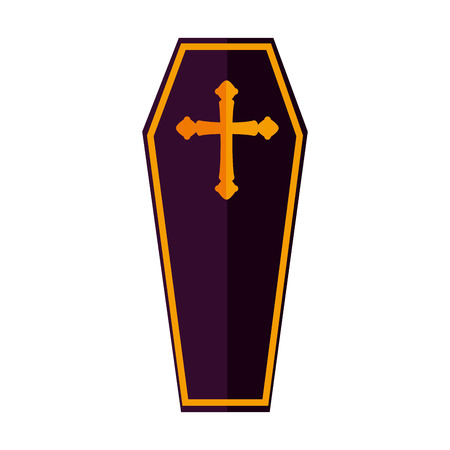 coffin halloween decorative icon vector illustration designのイラスト素材