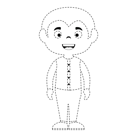 little boy disguised as a dracula vector illustration designのイラスト素材