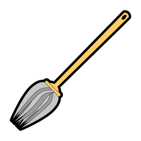 Witch broom funny icon vector illustration designのイラスト素材
