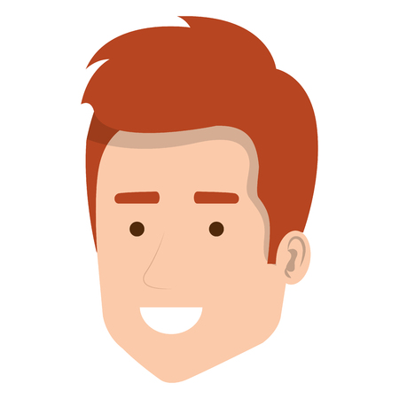 young man head avatar character vector illustration designのイラスト素材