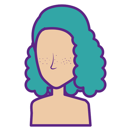 beautiful woman shirtless avatar character vector illustration designのイラスト素材