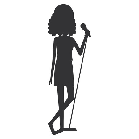 woman singing with microphone vector illustration designのイラスト素材