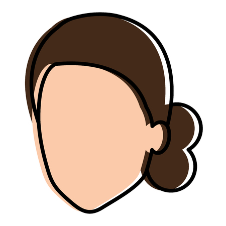 beautiful woman head avatar character vector illustration designのイラスト素材