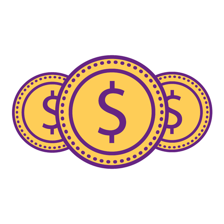 money coins currency cash dollar icon vector illustrationのイラスト素材