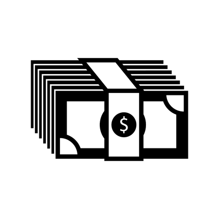 Stacked banknote money dollar investment business vector illustrationのイラスト素材