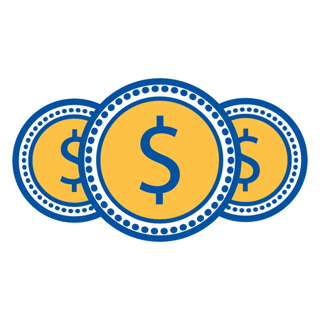 money coins currency cash dollar icon vector illustrationのイラスト素材