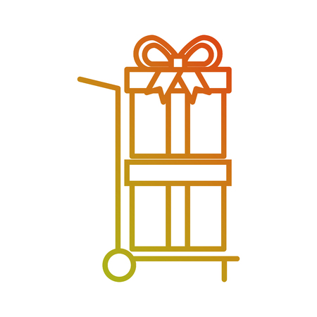 hand cart delivery with gift boxes shopping vector illustrationのイラスト素材