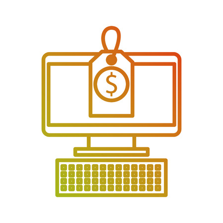 computer technology digital online tag price offer vector illustrationのイラスト素材