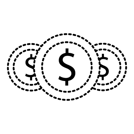 money coins currency cash dollar icon vector illustrationのイラスト素材