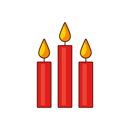 christmas three candles burning celebration vector illustrationのイラスト素材