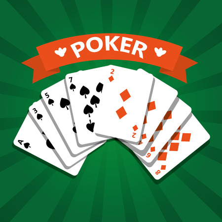 poker playing cards deck leisure casino entertainment vector illustrationのイラスト素材