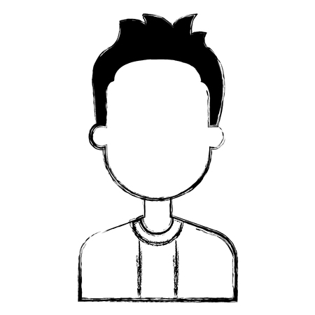 young man avatar character vector illustration designのイラスト素材