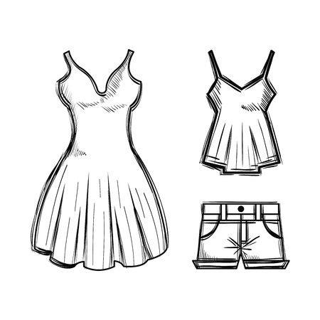 female fashion clothes icon vector illustration designのイラスト素材