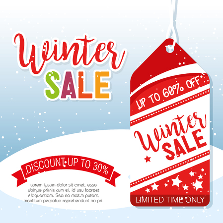 christmas big winter sale vector illustration graphic designのイラスト素材