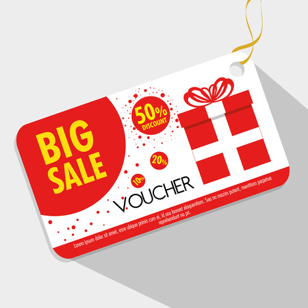 christmas gift voucher gift card vector illustration graphic designのイラスト素材