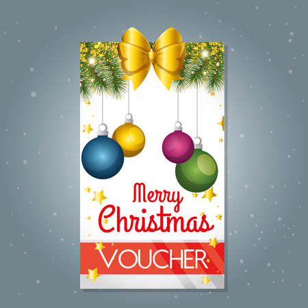 christmas gift voucher gift card vector illustration graphic designのイラスト素材