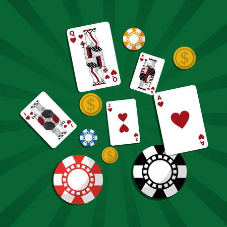 Poker casino cards illustration.のイラスト素材