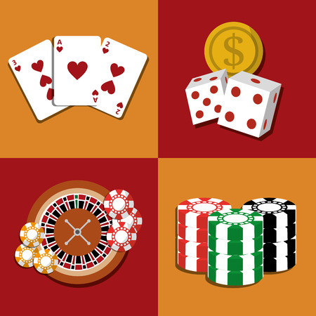 Poker casino cards illustration.のイラスト素材