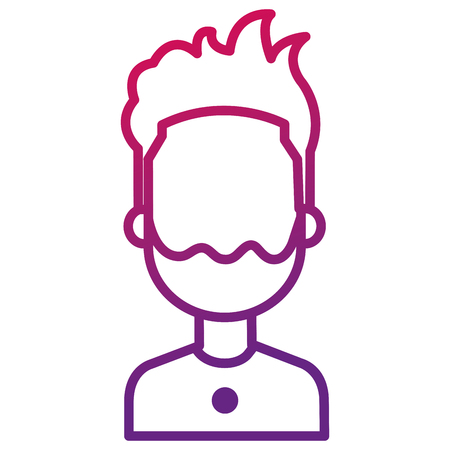 young man avatar character vector illustration designのイラスト素材