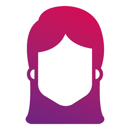 beautiful woman head avatar character vector illustration designのイラスト素材