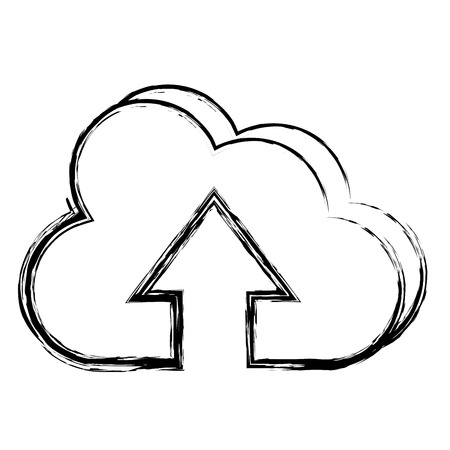 cloud computing with arrow up vector illustration designのイラスト素材