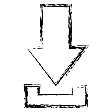 arrow download isolated icon vector illustration designのイラスト素材
