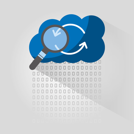 cloud computing arrow refresh search vector illustrationのイラスト素材