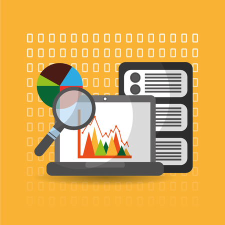 data analysis website finance statistics server vector illustrationのイラスト素材