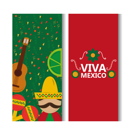Viva mexico banner.のイラスト素材