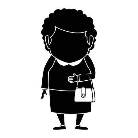 cute grandmother avatar character vector illustration designのイラスト素材