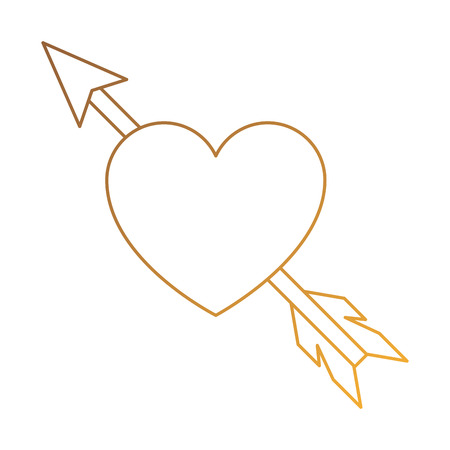 Heart pierced by arrow vector illustrationのイラスト素材