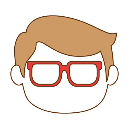 little boy head avatar characters vector illustration designのイラスト素材