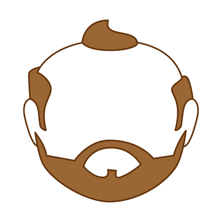 cute grandfather head avatar character vector illustration designのイラスト素材