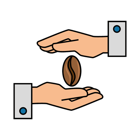 hands protected coffee seed isolated icon vector illustration designのイラスト素材