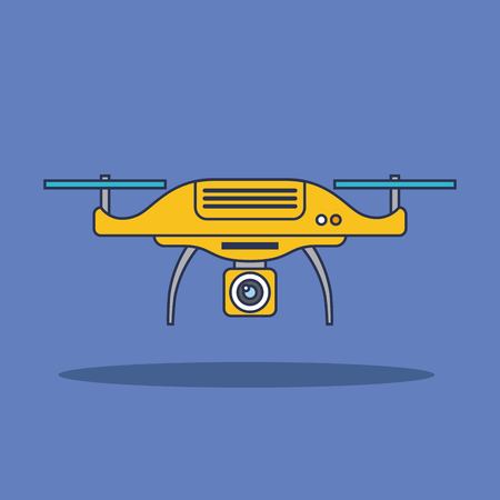 Drone technology aerial surveillance vision vehicle remote control device sign vector illustrationのイラスト素材